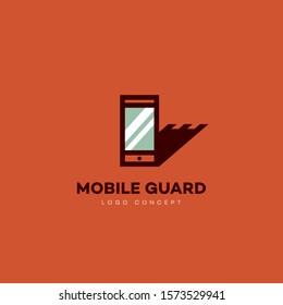 Mobile guard logo design template. Vector illustration.