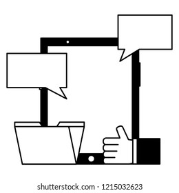 mobile hand like email chat social media