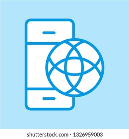 mobile hanging web outline with blue background 