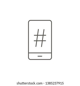 Mobile, hashtag vector icon. Element of simple icon for websites, web design, mobile app, info graphics. Thick line icon for website design and development