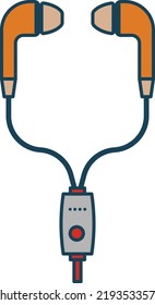 Mobile Headset vector icon design, Wearable technology symbol, Personal Internet of Things Sign, tech togs stock illustration, Smart Headphones with voice command Concept