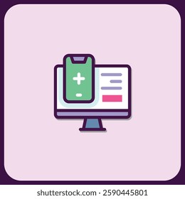 Mobile Health App Interface on Computer Screen