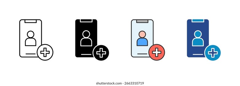 Mobile Health Icon Set Multiple Style Collection