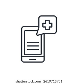 mobile health icon. vector.Editable stroke.linear style sign for use web design,logo.Symbol illustration.