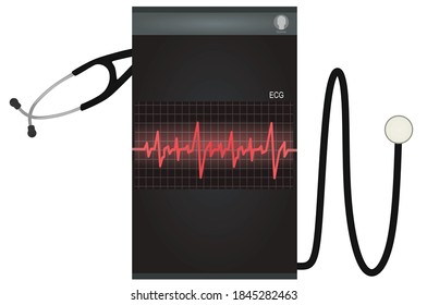 Mobile healthcare application. vector illustration