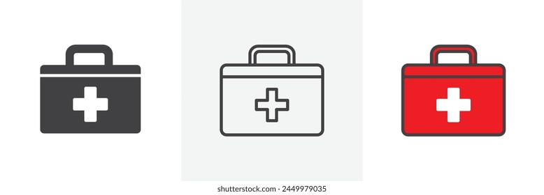 Mobile Healthcare Icon Set Featuring Ambulance, First Responder Units, and Mobile Clinics