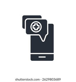 mobile healthcare icon. vector.Editable stroke.linear style sign for use web design,logo.Symbol illustration.