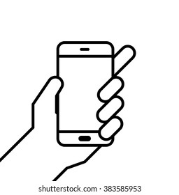 Mobile held in a person's hand