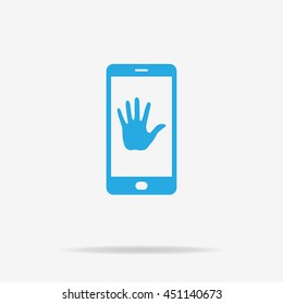 Mobile hello icon. Vector concept illustration for design.