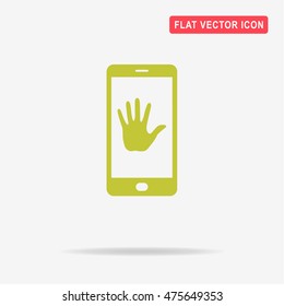 Mobile hello icon. Vector concept illustration for design.