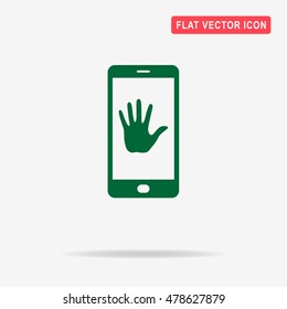 Mobile hello icon. Vector concept illustration for design.