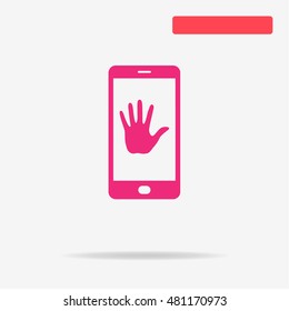 Mobile hello icon. Vector concept illustration for design.