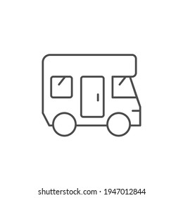 Mobile home or camper line icon