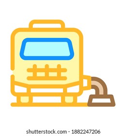 mobile home connection to cesspool line icon vector. mobile home connection to cesspool color sign. isolated symbol illustration