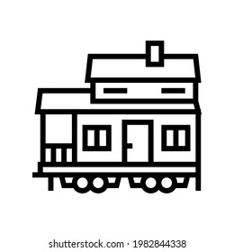 mobile home house line icon vector. mobile home house sign. isolated contour symbol black illustration