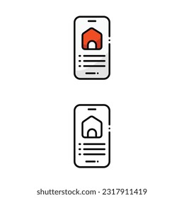Mobile home icon design in two variation color