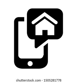 Mobile With Home Icon - From Property, Commercial House And Real Estate Icons, Mortgage Icons