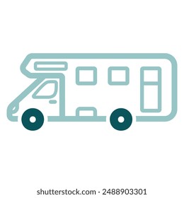 Mobilheim Wohnmobil Wohnwagen Trailer Fahrzeug Vektorgrafik isoliert Symbol. Graph-Symbol für Reise-und Tourismus-Website und App Design, Logo, App, UI