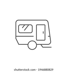 Mobile home trailer line outline icon