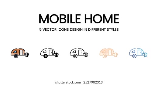 Vektorsymbole für das Mobilheim - Stockgrafik