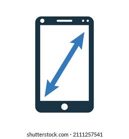 Mobile, horizontal icon. Simple editable vector illustration.