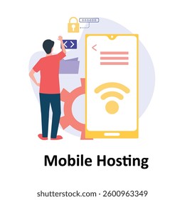 Mobile Hosting Vector illustration which can easily modify or edit

