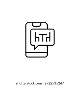 Mobile Hotel Reservation Icon Concept Simple Outline