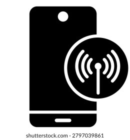 Mobile hotspot icon vector. Wireless sharing illustration sign. Internet access symbol. Portable connection logo or mark.