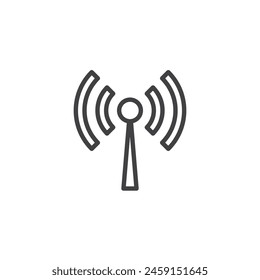 Mobile Hotspot Signal line icon. linear style sign for mobile concept and web design. Wireless access point outline vector icon. Symbol, logo illustration. Vector graphics