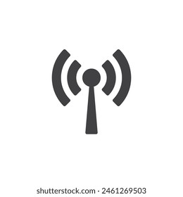 Icono de Vector de señal de hotspot móvil. signo plano lleno para concepto móvil y Diseño web. Icono de glifo de punto de acceso inalámbrico. Símbolo, ilustración del logotipo. Vector gráfico