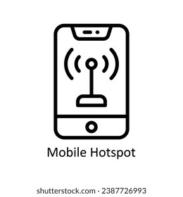 Mobile Hotspot vector  outline Design illustration. Symbol on White background EPS 10 File
