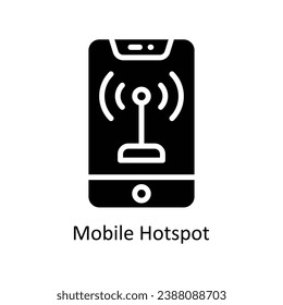 Mobile Hotspot vector  Solid Design illustration. Symbol on White background EPS 10 File