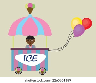 Mobile ice cream van in the park