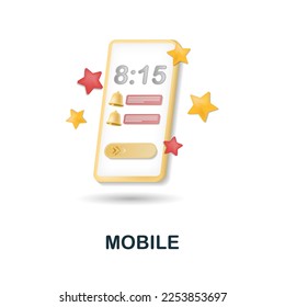 Mobile icon. 3d illustration from work place collection. Creative Mobile 3d icon for web design, templates, infographics and more