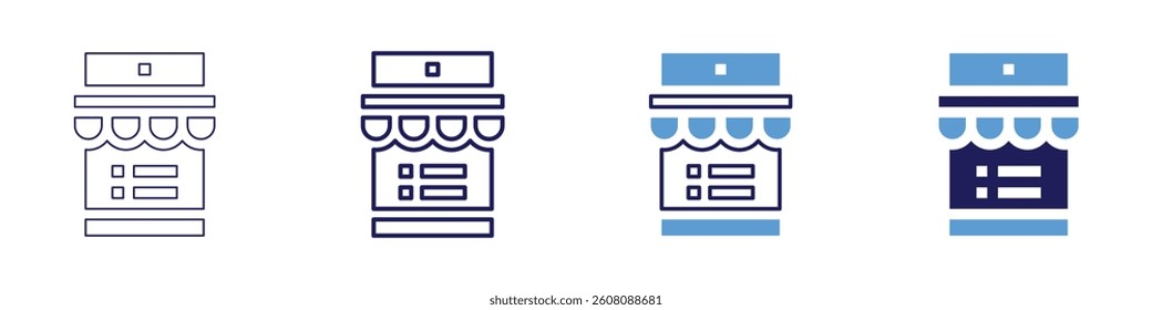 Mobile commerce​ icon in 4 different styles. Thin Line, Line, Bold Line, Duotone. Duotone style. Editable stroke.