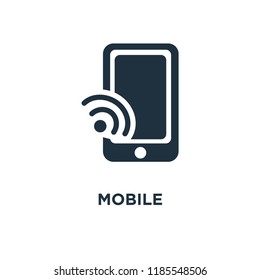 Mobile icon. Black filled vector illustration. Mobile symbol on white background. Can be used in web and mobile.