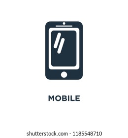 Mobile icon. Black filled vector illustration. Mobile symbol on white background. Can be used in web and mobile.