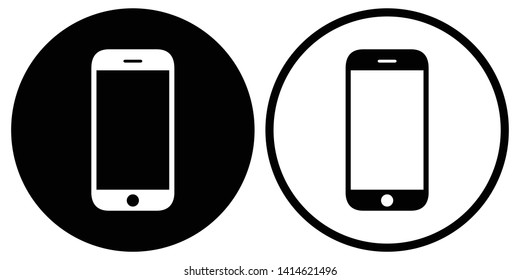 Mobile icon. Black. Vector illustration