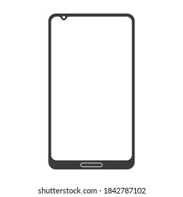 Signo vectorial negro de icono móvil. Plantilla de vector de moda para la firma de smartphone en línea.