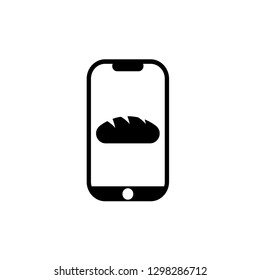 mobile icon and bread symbol
