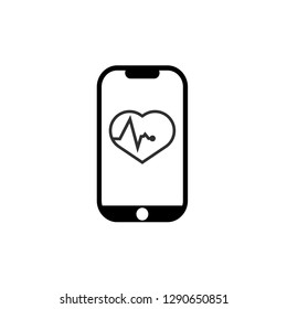 mobile icon and cardio symbol