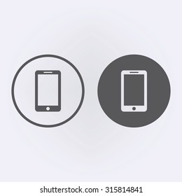 Mobile icon in circle set . Vector illustration