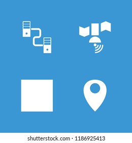 Mobile icon. collection of 4 mobile filled icons such as stop, signal, cable. editable mobile icons for web and mobile.