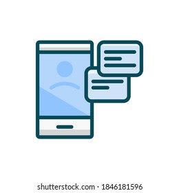 Mobile Icon Decorated With Chat Feature