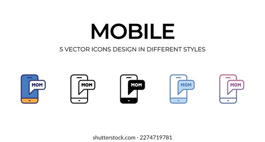 Diseño de iconos móviles en estilo Cinco con Stroke editable. Línea, Sólido, Línea plana, Color de tono Duo y Línea de degradado de color. Adecuado para diseño de páginas Web, aplicaciones móviles, UI, UX y GUI.