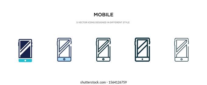 mobile icon in different style vector illustration. two colored and black mobile vector icons designed in filled, outline, line and stroke style can be used for web, mobile, ui