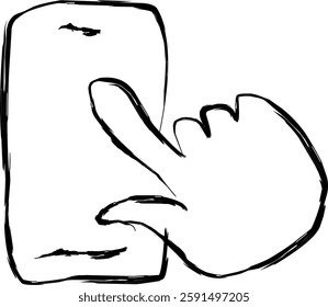 mobile icon in Doodle style