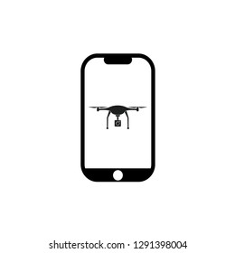 mobile icon and drone symbol