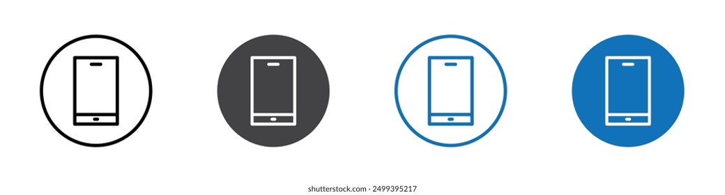Mobile icon Logo sign in thin line outline
