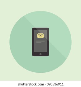 Mobile icon. Mobile message. Mobile mail. Phone icon. Mobile vector illustration. Telephone icon. Smartphone icon. Smartphone vector illustration. Smartphone isolated background.